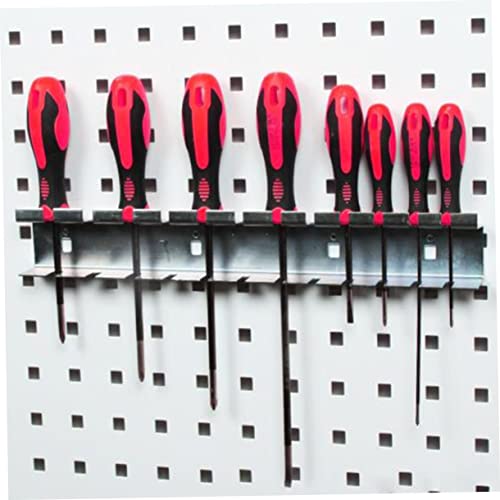 VILLFUL 2pcs Pegboard Screwdriver Holder Hand Tools Rack Hand Tool Holder Pliers Organizer Pegboard Hooks Drill Bits for Metal Screwdriver Rack Steel Square Hole Perfboard