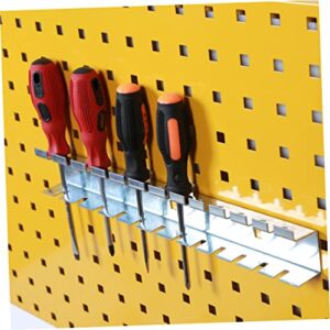 VILLFUL 2pcs Pegboard Screwdriver Holder Hand Tools Rack Hand Tool Holder Pliers Organizer Pegboard Hooks Drill Bits for Metal Screwdriver Rack Steel Square Hole Perfboard