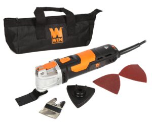 wen oscillating multi-tool kit, 3.5a variable speed with accessories and carrying case (mt3537)
