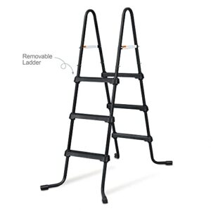 Funsicle SureStep 3 Step Lightweight Steel Outdoor Above Ground Swimming Pool Ladder with Non Slip Feet for Outdoor Use, Black