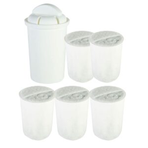 fil₂r reusable replacement water filter bundle with 5 replacements compatible with brita and pur water pitchers