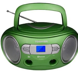 Toshiba TY-CWS9(G) Portable CD Bluetooth Boombox with AM/FM Stereo and Aux Input, Metallic Green