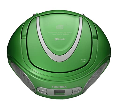 Toshiba TY-CWS9(G) Portable CD Bluetooth Boombox with AM/FM Stereo and Aux Input, Metallic Green