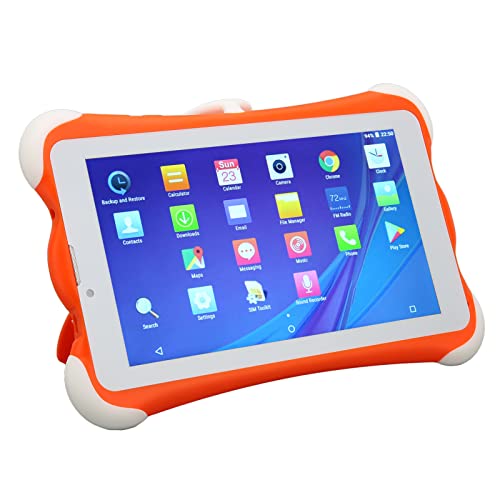 CHICIRIS WiFi Kids Tablet, 7 Inch 1280x800 6000mah Rechargeable Battery Orange Kids Tablet Eye Protection for Reading (US Plug)