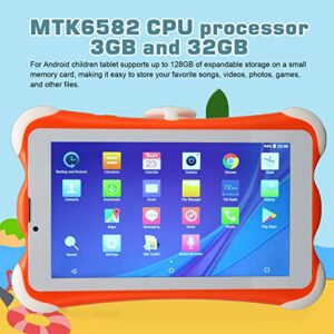 VINGVO Kids Tablet, Orange 7 Inch 1280x800 Eye Protection WiFi Kids Tablet RAM 3GB ROM 32GB for Reading (US Plug)