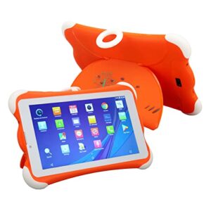 VINGVO Kids Tablet, Orange 7 Inch 1280x800 Eye Protection WiFi Kids Tablet RAM 3GB ROM 32GB for Reading (US Plug)