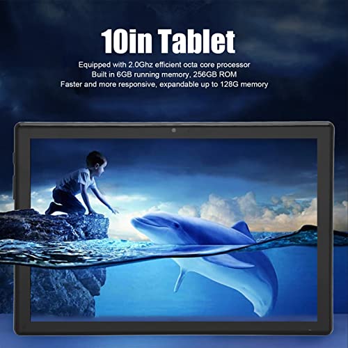 Yunseity 10 Inch Tablet, 6GB 256GB Gaming Pc, 6000mAh Battery Portable Pc Tablet for Kids, 13MP Camera, IPS HD Large Screen with 5GWIFI, Dual Standby Support and Dual SIM Slots