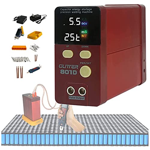 ALSUP Capacitor Energy Storage spot Welder, 801D, 12KW Mini Portable Precision Pulse Battery Welder, Suitable for 18650, 14500 Lithium Battery Pack Construction