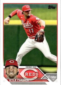 2023 topps #33 kyle farmer cincinnati reds baseball official trading card of the mlb