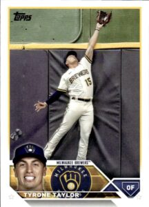 2023 topps #61 tyrone taylor milwaukee brewers baseball official trading card of the mlb