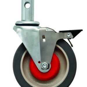 Magliner GMK81UA4 Gemini Sr Convertible Hand Truck, Pneumatic Wheels & 131020B 5" x 1-1/4" Polyurethane Replacement Swivel Caster with Brake for Gemini Convertible Hand Trucks, 5" D, 1-1/4" Wide