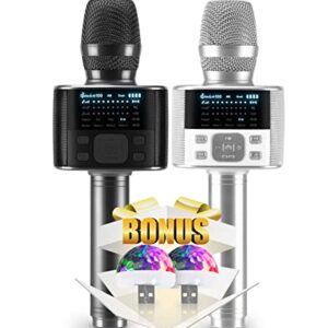 M100 - Bluetooth Karaoke Microphone - Carpool Karaoke Microphone - Bluetooth Microphone Wireless - Portable Handheld Karaoke Mic and Speaker with LED Screen - Wireless Microphones for Kids and Adults