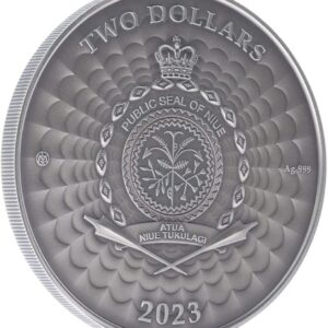 2023 DE World of Cryptids PowerCoin Baba Yaga 1 Oz Silver Coin 2$ Niue 2023 1 Oz Antique Finish