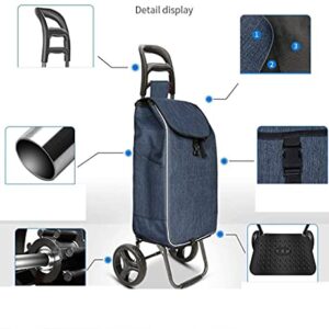 Shopping Trolley on Wheels Multi Function Shopping Cart Stylish Portable Folding Cart Detachable Large Capacity Waterproof and Wearable Storage Hand Trucks,