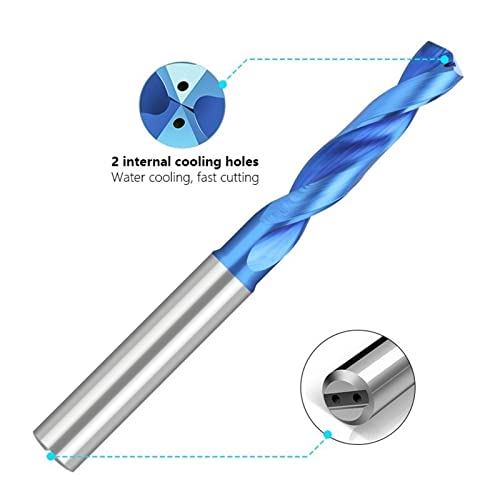 Drill Bit 3D Carbide Bits 3-12mm Internal Cooling Drill Spiral Twist Drill Bit Blue Coating Hole Drill for Metal 1Pcs (Color : 4.8x6x28x66L)
