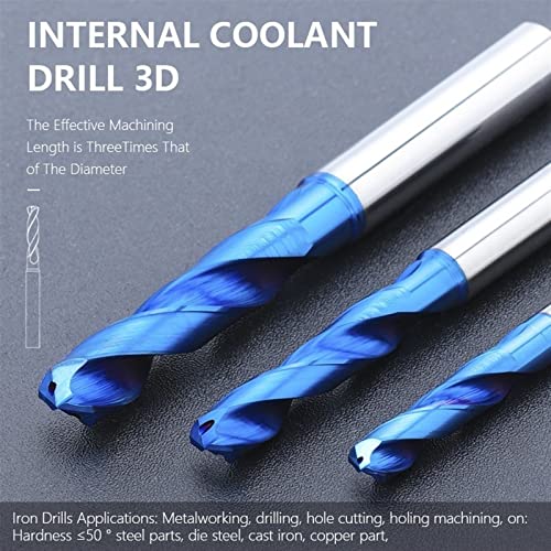 Drill Bit 3D Carbide Bits 3-12mm Internal Cooling Drill Spiral Twist Drill Bit Blue Coating Hole Drill for Metal 1Pcs (Color : 4.8x6x28x66L)