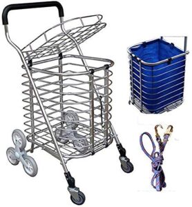 shopping trolley on wheels multi function shopping cart lightweight 8 wheels climbing stairs with lid aluminum tri-wheel household vans lightweight foldable storage hand trucks,