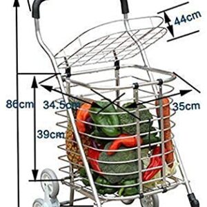 Shopping Trolley on Wheels Multi Function Shopping Cart Lightweight 8 Wheels Climbing Stairs with Lid Aluminum Tri-Wheel Household Vans Lightweight Foldable Storage Hand Trucks,