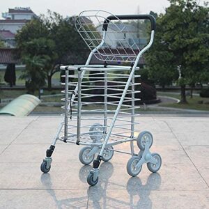 Shopping Trolley on Wheels Multi Function Shopping Cart Lightweight 8 Wheels Climbing Stairs with Lid Aluminum Tri-Wheel Household Vans Lightweight Foldable Storage Hand Trucks,