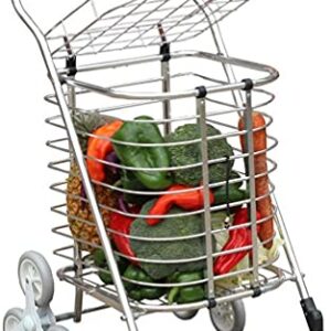 Shopping Trolley on Wheels Multi Function Shopping Cart Lightweight 8 Wheels Climbing Stairs with Lid Aluminum Tri-Wheel Household Vans Lightweight Foldable Storage Hand Trucks,