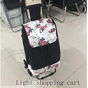 Shopping Trolley on Wheels Multi Function Shopping Cart Trolley On Wheels with Seat Fold Down Seat Lightweight Stair Climbing Cart with Removable Waterproof Oxford Cloth Bag Storage Hand Trucks,Sho