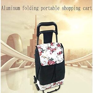 Shopping Trolley on Wheels Multi Function Shopping Cart Trolley On Wheels with Seat Fold Down Seat Lightweight Stair Climbing Cart with Removable Waterproof Oxford Cloth Bag Storage Hand Trucks,Sho