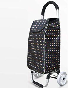 shopping trolley on wheels multi function shopping cart lightweight large capacity foldable aluminum alloy car 2 wheels luggage cart storage hand trucks,colored dots ,