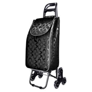 shopping trolley on wheels multi function shopping cart climb stairs collapsible crystal wheel trolley lever car luggage cart contains cloth bag storage hand trucks,coffee color ,shopping troll