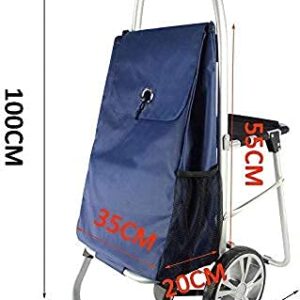 Shopping Trolley on Wheels Multi Function Shopping Cart with Seat Folding Collapsible Trolley Portable Non-Slip Handle Bearing Gravity Enhanced Storage Hand Trucks,Red,60 * 100Cm ,Sho