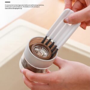 Toilet Brush and Holder Set, 5 PCS Cup Cleaning Brush Groove Brushes Computer Keyboard Vegetable Tool Gray