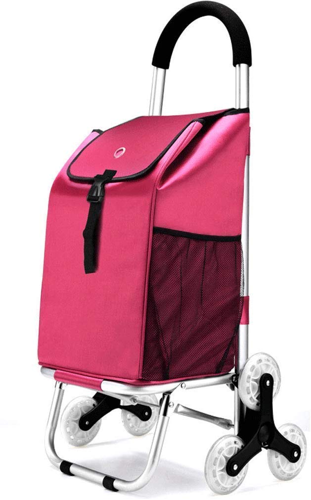 Shopping Trolley on Wheels Multi Function Shopping Cart Aluminum Alloy Foldable Trolley Waterproof Wear-Resistant Thick Sponge Handle Gravity-Enhanced Storage Hand Trucks,Multi Colored,45 * 89Cm