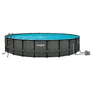summer waves elite 22ft x 52in above ground frame outdoor swimming pool set with filter pump, pool cover, ladder, ground cloth, and deluxe maintenance kit
