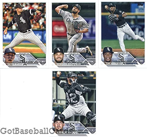 2023 Topps Series 1 Chicago White Sox Team Set of 10 Cards: Dylan Cease(#53), Luis Robert(#88), Gavin Sheets(#132), Lenyn Sosa(#140), Lucas Giolito(#142), Liam Hendriks(#175), Kendall Graveman(#177), Davis Martin(#188), Yasmani Grandal(#268), Tim Anderson