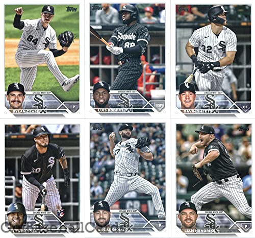 2023 Topps Series 1 Chicago White Sox Team Set of 10 Cards: Dylan Cease(#53), Luis Robert(#88), Gavin Sheets(#132), Lenyn Sosa(#140), Lucas Giolito(#142), Liam Hendriks(#175), Kendall Graveman(#177), Davis Martin(#188), Yasmani Grandal(#268), Tim Anderson