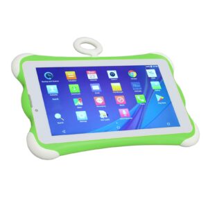naroote kids tablet, green 128gb expandable storage 100-240v eye protection tablet 6000mah rechargeable battery hd 1280x800 7 inch (us plug)