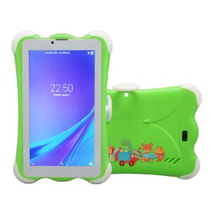 Naroote Kids Tablet, Green 128GB Expandable Storage 100-240V Eye Protection Tablet 6000mah Rechargeable Battery HD 1280x800 7 Inch (US Plug)