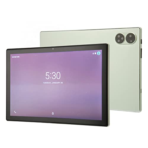 Naroote 4G Calling Tablet, 5GWIFI 8 Core CPU 1960x1080 IPS Screen 10 Inch Tablet Green (US Plug)