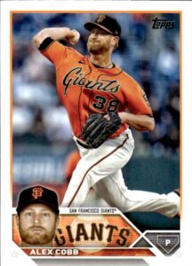 2023 topps #108 alex cobb san francisco giants baseball official trading card of the mlb