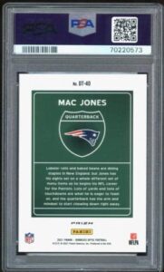 2021 donruss optic downtown lazer mac jones rc on card psa 10/10 auto gem mint - nfl autographed football cards