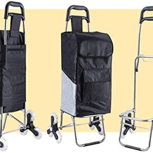 Shopping Trolley on Wheels Multi Function Shopping Cart Fashion Folding Portable Luggage Small Trailer Labor-Saving Large Capacity Stainless Steel Rod Storage Hand Trucks,B ,