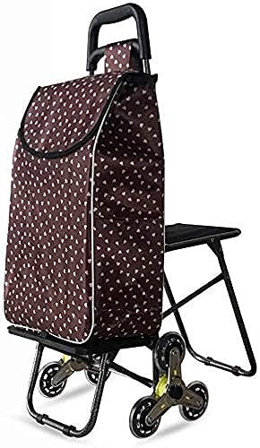 Shopping Trolley on Wheels Multi Function Shopping Cart Collapse Large Capacity Lightweight Wheeled Trolley with Bag 6 Wheels Climbing Stair Car Storage Hand Trucks,Blue Stripes ,Shoppin