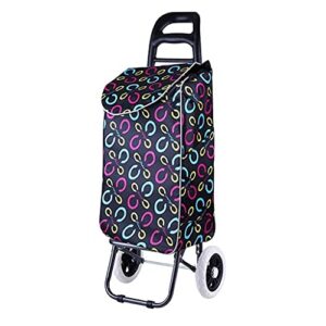 shopping trolley on wheels multi function shopping cart small cart collapsible two rounds trolley lever car small trailer luggage cart contains cloth bag storage hand trucks,#3 ,