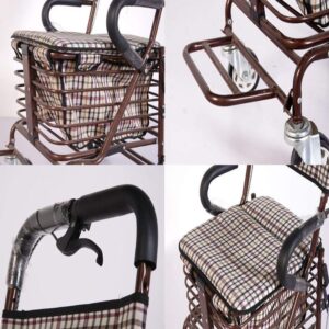 Shopping Trolley on Wheels Portable Folding Elderly s, Foldable Shopping Cart, Large Capacity, in Grey, for Young and Old