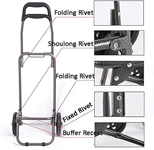 Shopping Trolley on Wheels Multi Function Shopping Cart Fashion Aluminum Folding Portable Trolley More Durable Double Side Pocket Space Storage Hand Trucks,Blue,Crystal Wheel ,Shop