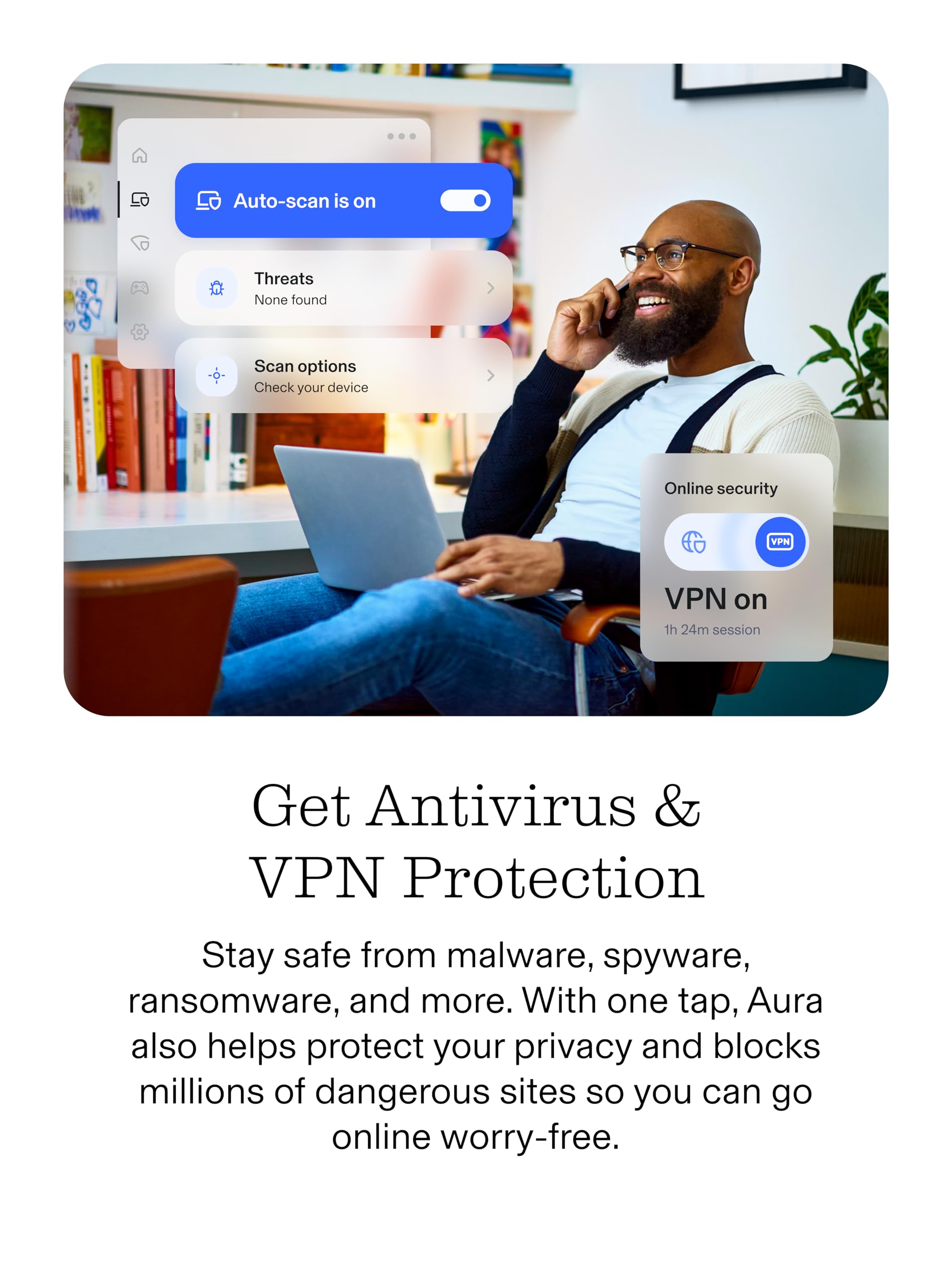 Aura Premium Online Safety | Parental Controls by Circle, Antivirus, VPN | Content Blocking, Filtering, Screen Time Limits | Android, iOS, Mobile, Tablet | 1 Yr Prepaid Subscription [Online Code]