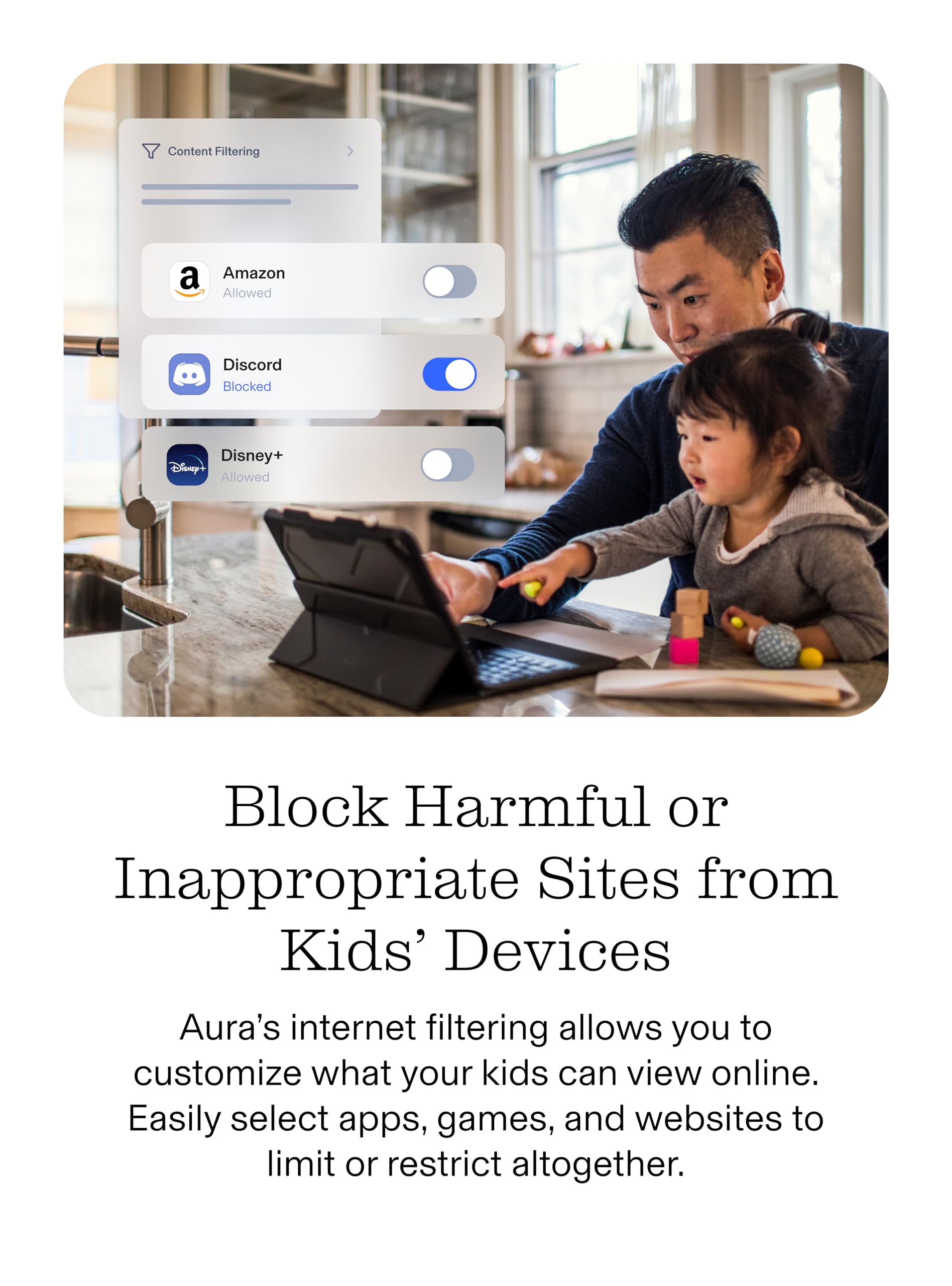 Aura Premium Online Safety | Parental Controls by Circle, Antivirus, VPN | Content Blocking, Filtering, Screen Time Limits | Android, iOS, Mobile, Tablet | 1 Yr Prepaid Subscription [Online Code]