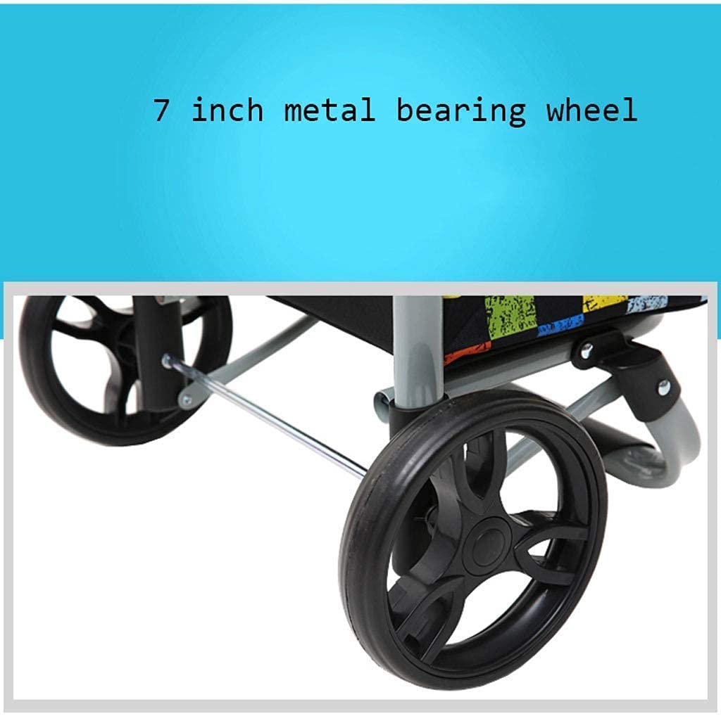 Shopping Trolley on Wheels Multi Function Shopping Cart 2-Wheel Collapsible Foldable Trolley Grocery Cart Shopper Luggage Cart Storage Hand Trucks,#1 ,