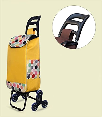 Shopping Trolley on Wheels Multi Function Shopping Cart Travel Climb Stairs Collapsible Portable Iron Art Supermarket Push Trailer Lever Cart Trolley Storage Hand Trucks,#1 ,