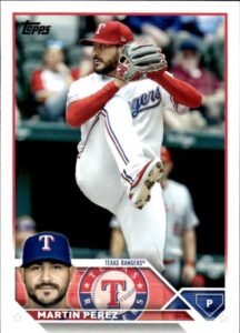 2023 topps #261 martin perez texas rangers baseball official trading card of the mlb