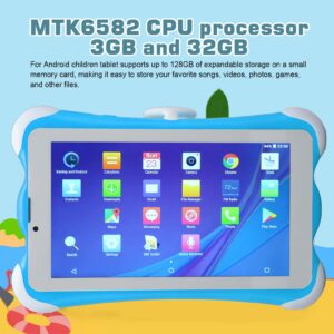 FOTABPYTI Kids Tablet, 7 Inch Toddler Tablet MTK6582 CPU Processor Multifunction Animation 128GB Expandable Memory WiFi for Games (US Plug)